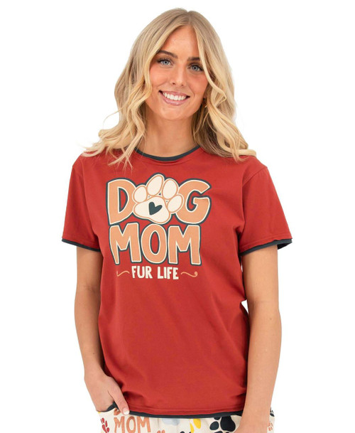  Dog Mom Fur Life Women's Regular Fit PJ Tee 