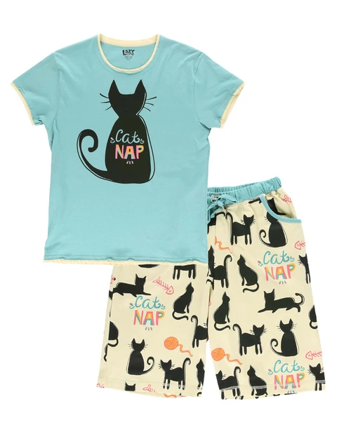  Cat Nap Women's Bermuda Short Set 
