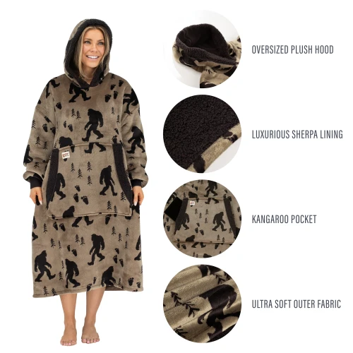 Sasquatch - Bigfoot Blanket Hoodie – Oversized Wearable Blanket