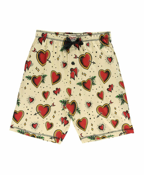  Tattoo Hearts Men's Pajamas Shorts 