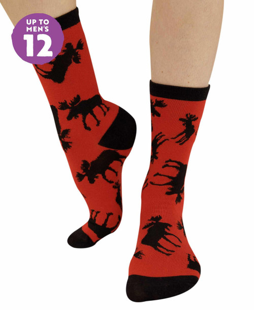  Red Classic Moose Crew Sock 