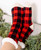  Red Plaid Plush Sock 