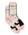  Plaid Bear Hug Pink and Grey Kid Sock 