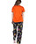 Dead Tired Orange Women's Skull Regular Fit PJ Set 