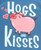  Hogs & Kisses Women's Blue V-Neck Nightshirt 