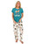  Booty Sleep Blue Women's Regular Fit Horse PJ Set 