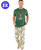  Lights Out Green Reindeer Men's PJ Set 