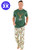  Lights Out Green Reindeer Men's PJ Set 