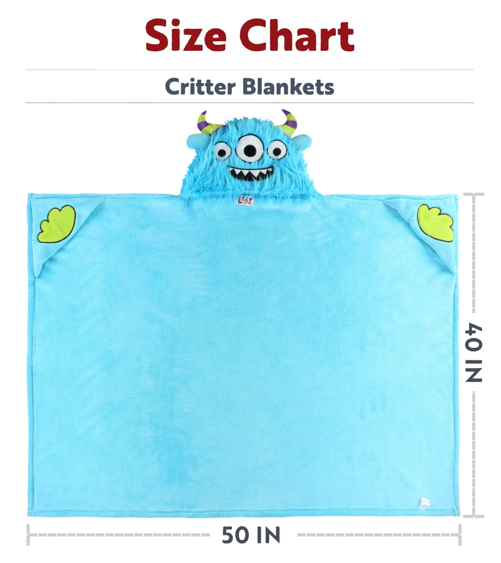 Lazy One Kids Hooded Blanket Critter Yeti