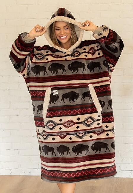 buffalo fair isle blanket hoodie