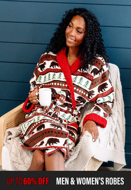 up to 60% off men & women's robes