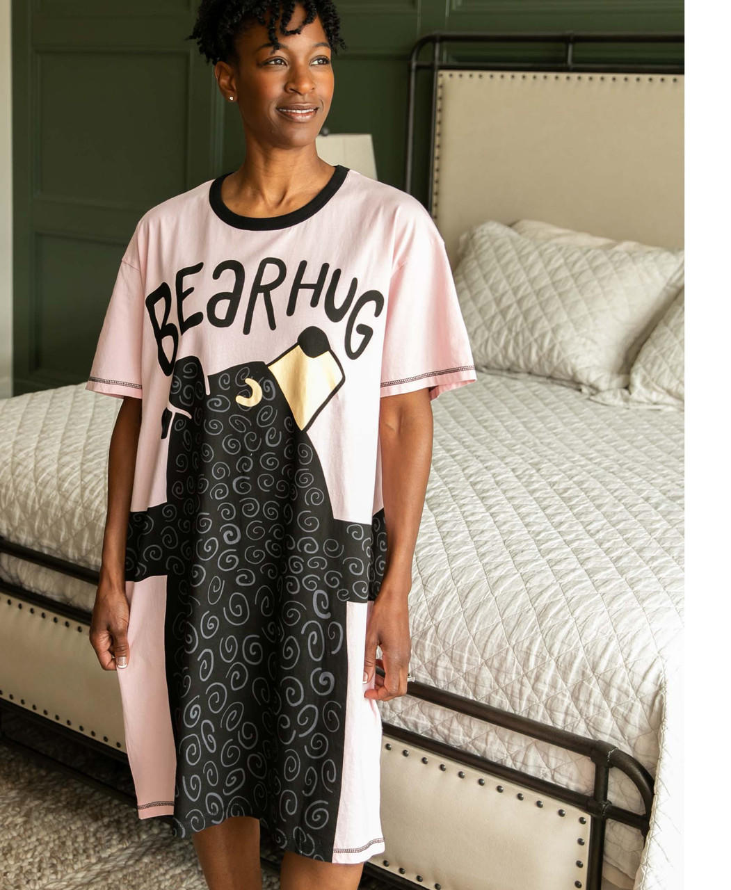 Bear Hug Pink Women's Nightshirt