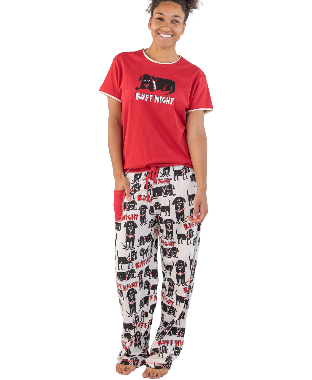 LazyOne Pajamas for Women, Cute Pajama Pants and Top Separates, Dog, Rough  Night, Medium 