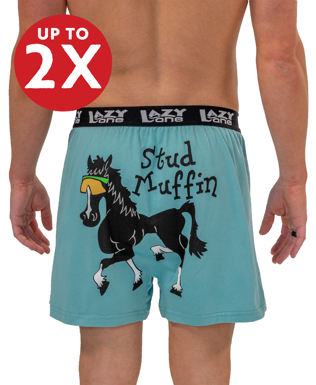 LAZY ONE MENS MEDIUM 32-34 BLUE STRIPED STUD PUFFIN BOXER BRIEFS NEW #21759