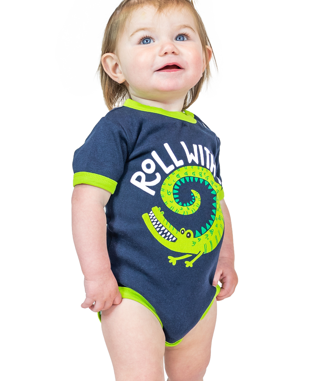 Roll With It Alligator Infant Creeper Onesie LazyOne