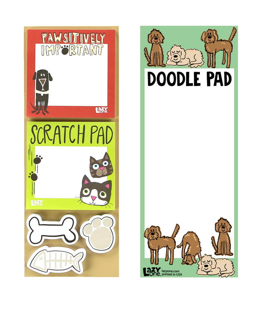 Dog & Cat Sticky Note and Notepad Combo Pack