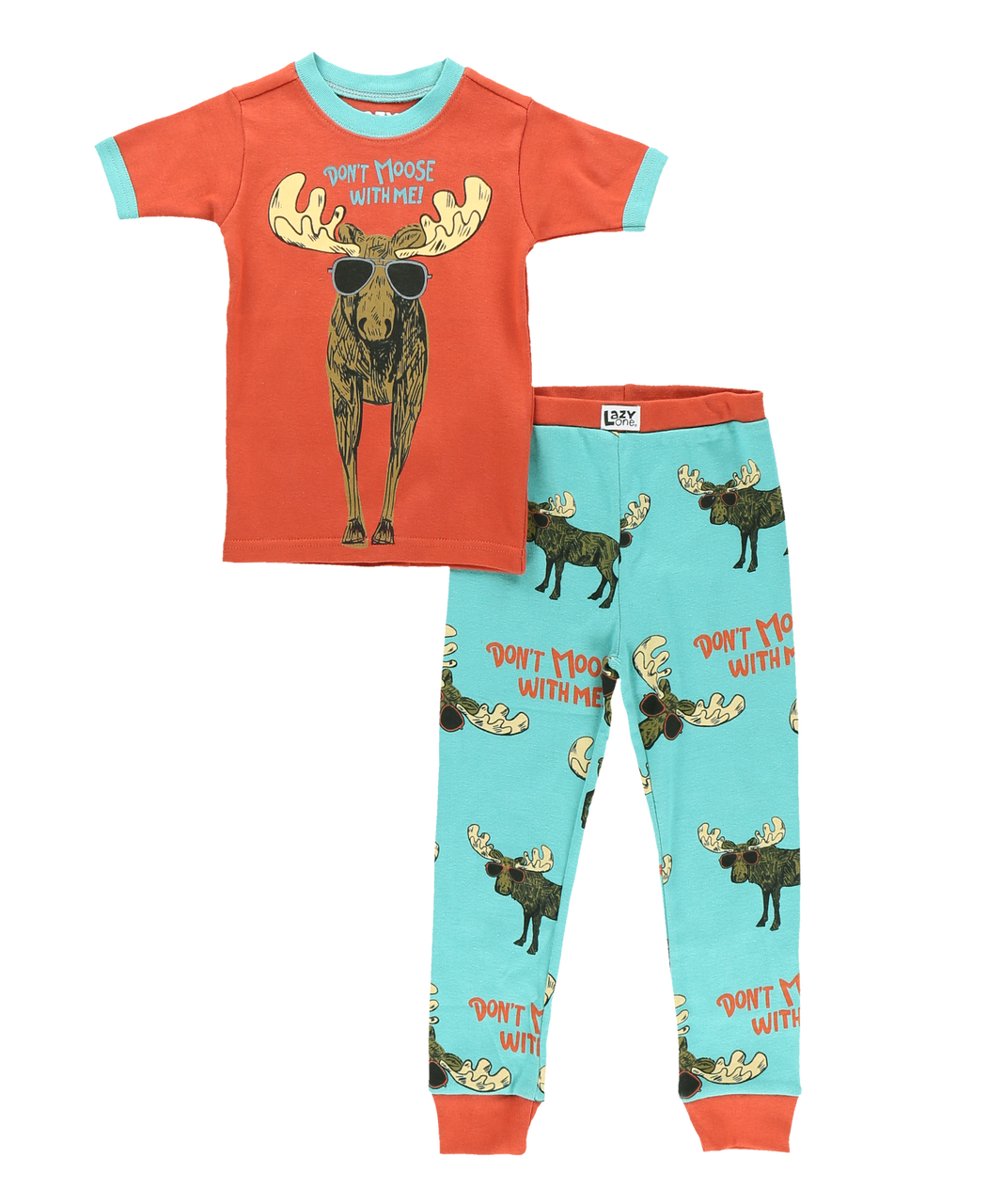 Don't Moose With Me Orange Kid's Short Sleeve PJ's