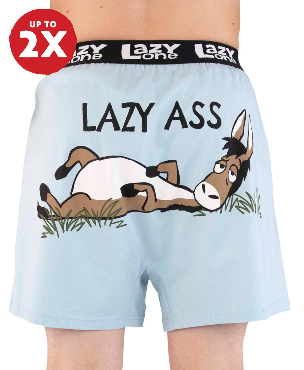 Lazy Ass Donkey Funny Blue Boxer