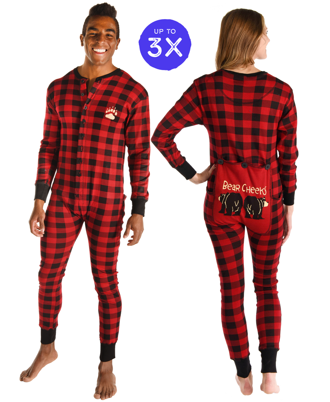 Mama Bear Women Christmas Red Plaid Pajama Family' Sticker