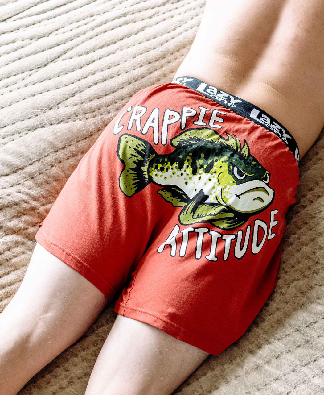 Crappie Attitude Men's Funny Fish Boxer