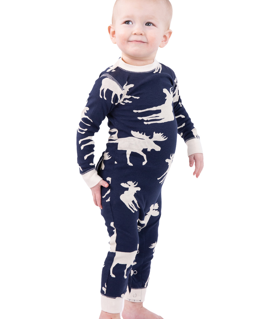 Classic Moose Blue Infant Onesie Flapjack LazyOne