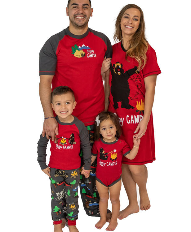 Happy Camper Unisex Pajama Bottoms - Beachside Gifts Store