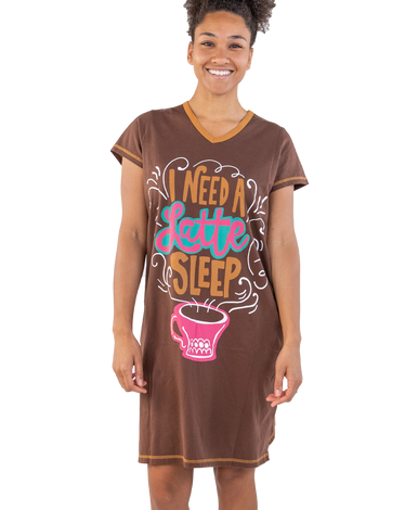 Latte Sleep Women's V-neck Nightshirt - Lazy One