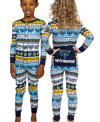 Happy Hanukkah Kid Onesie Menorah Flapjack Lazy One