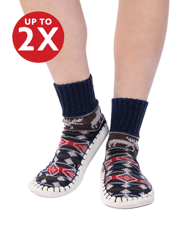 Diamond Fair Isle Short Mukluk Slipper