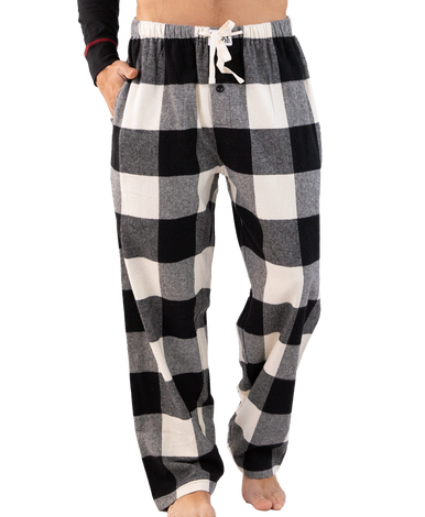 White Buffalo Plaid Black And White Checkered Pjs Pants Mens Black