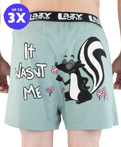 It Wasn't Me Blue Men's Skunk Funny Boxer