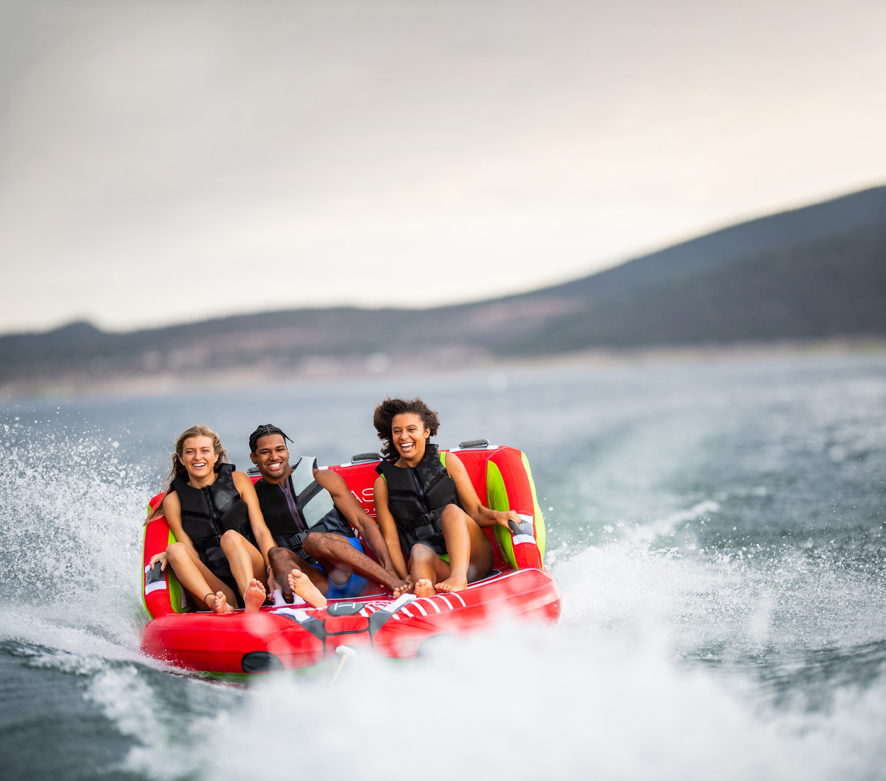High Tide 1-3 Rider Towable Tube - Red