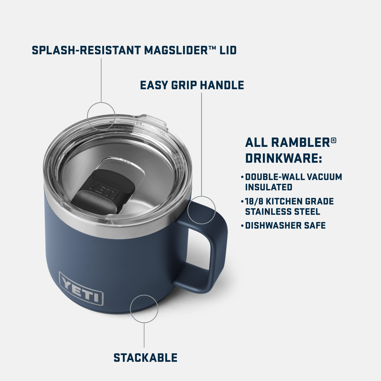 YETI Rambler 14oz Stackable Mug w/ Magslider Lid