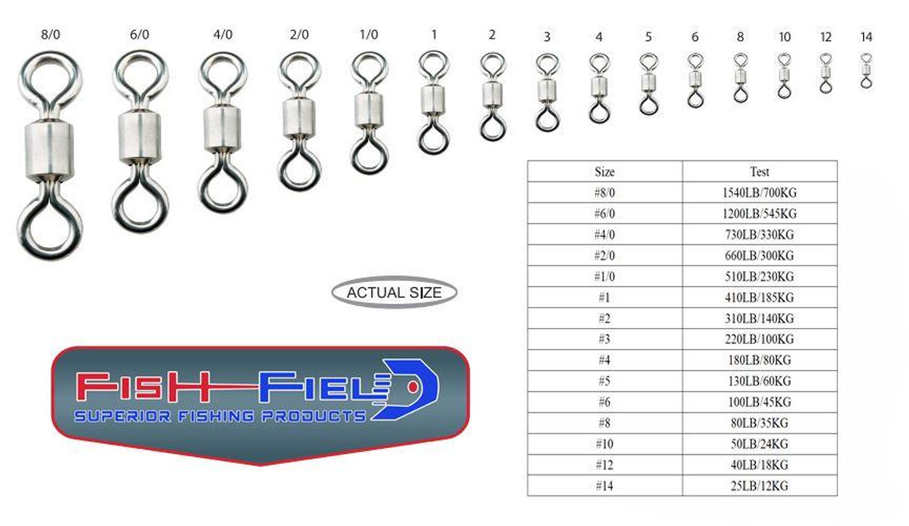 Fish Field Superior Stainless Steel Rolling Swivels