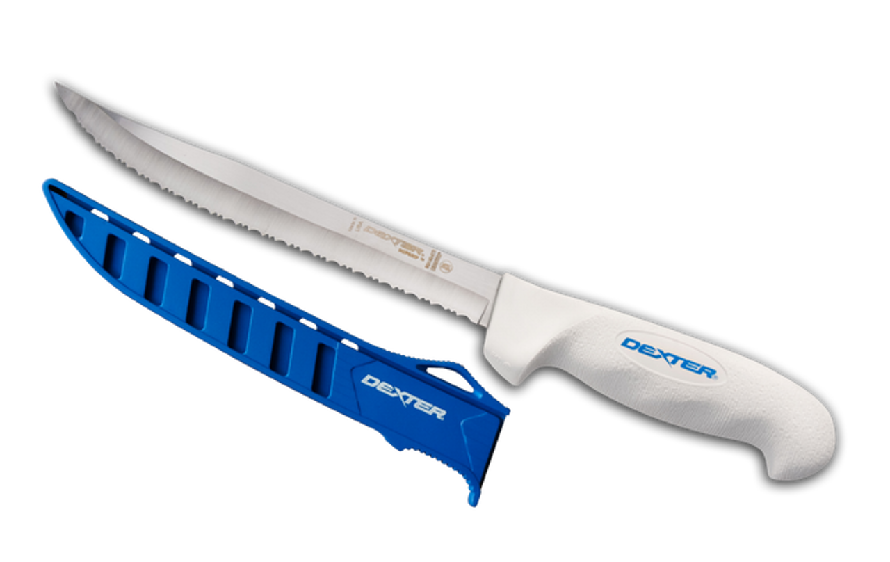 Dexter 8" Sofgrip Tiger Edge Scalloped Knife with Edge Guard