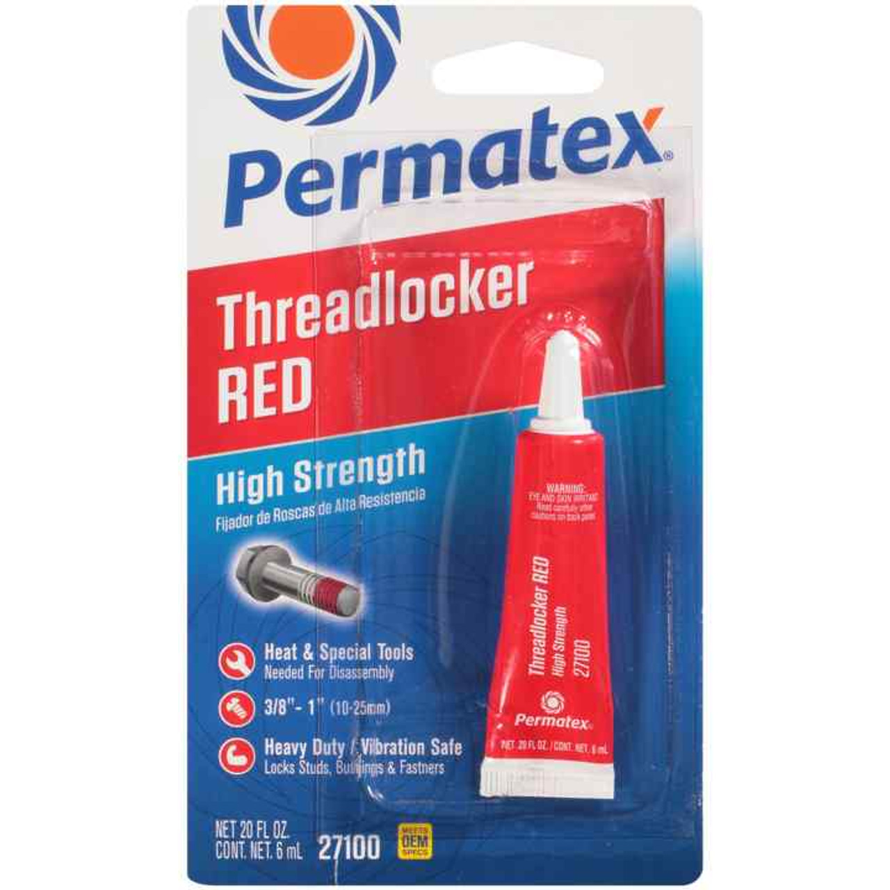 Permatex® High Strength Threadlocker Red- 6ml