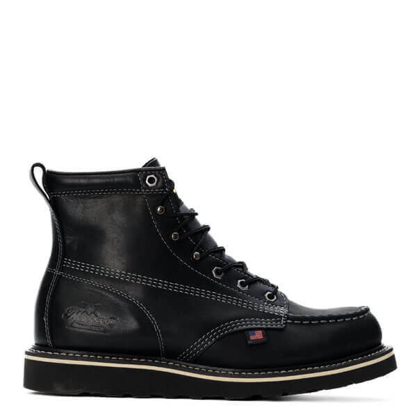 靴 HAWKINS MOC-TOE BOOTS ALL BLACK Midnight Series 6″ Black Moc Toe