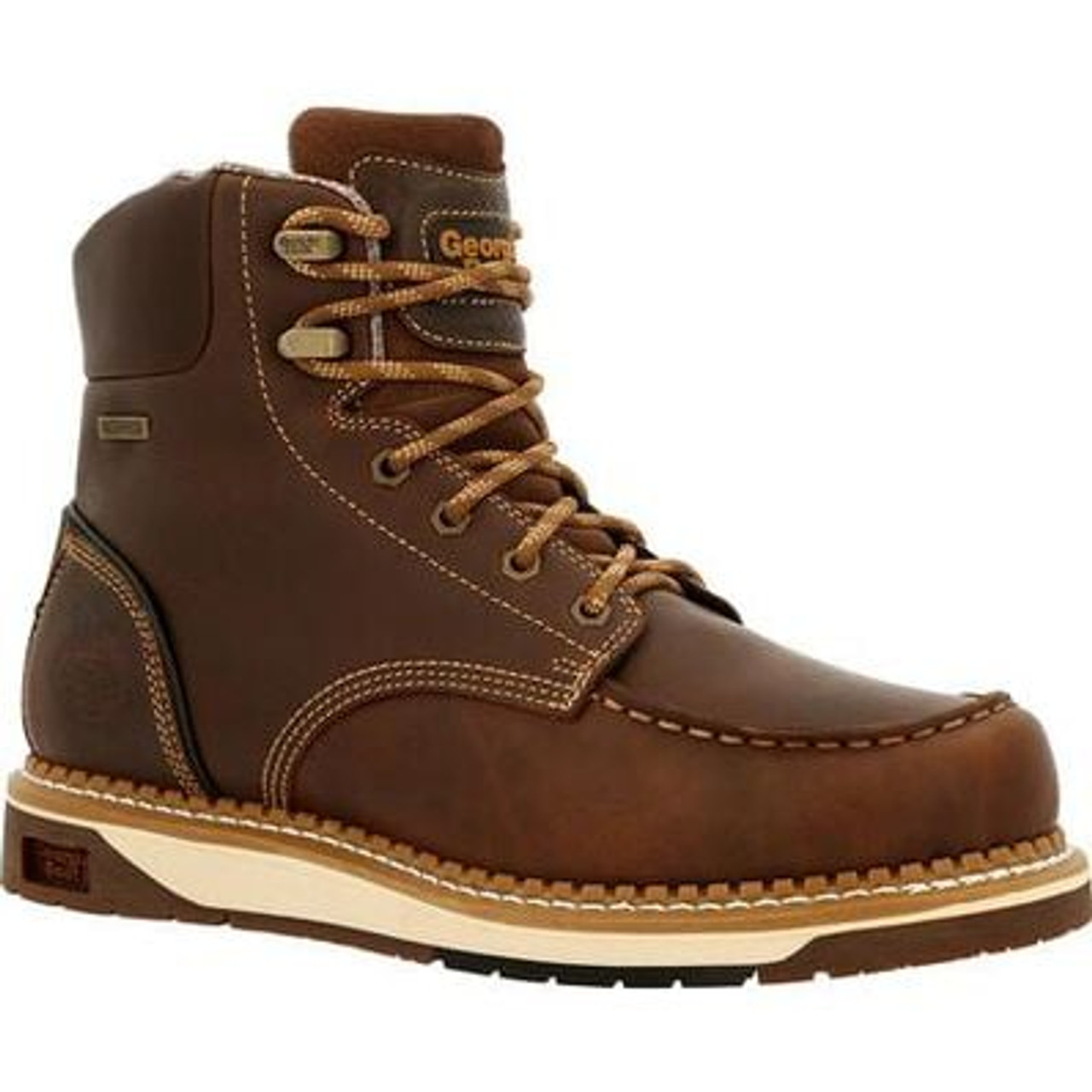 Georgia Boot AMP LT Wedge Waterproof Moc-Toe Work Boot - Brown