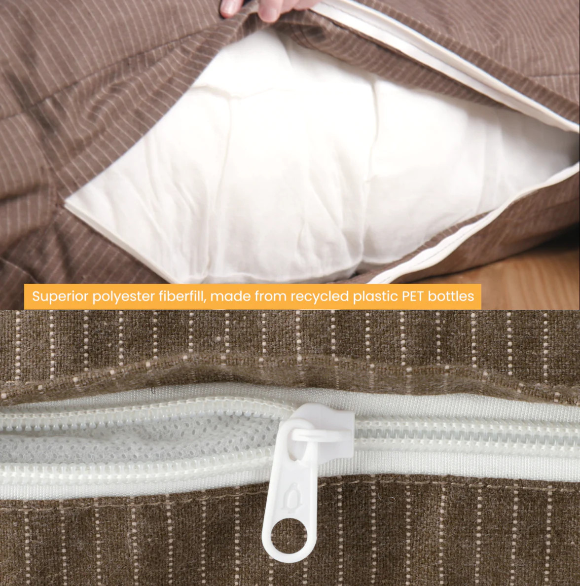 White Duck Dog Bed Tan
