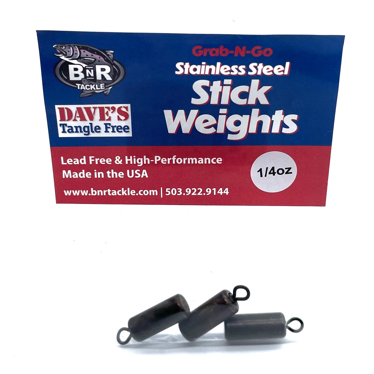 BnR Steel Stick Fishing Weights | Grab-N-Go 3 Packs