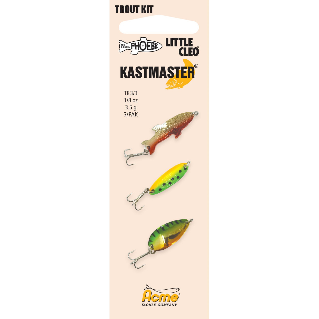 Acme Trout Spoon Multi Pack 1/4oz Painted 3 Pack