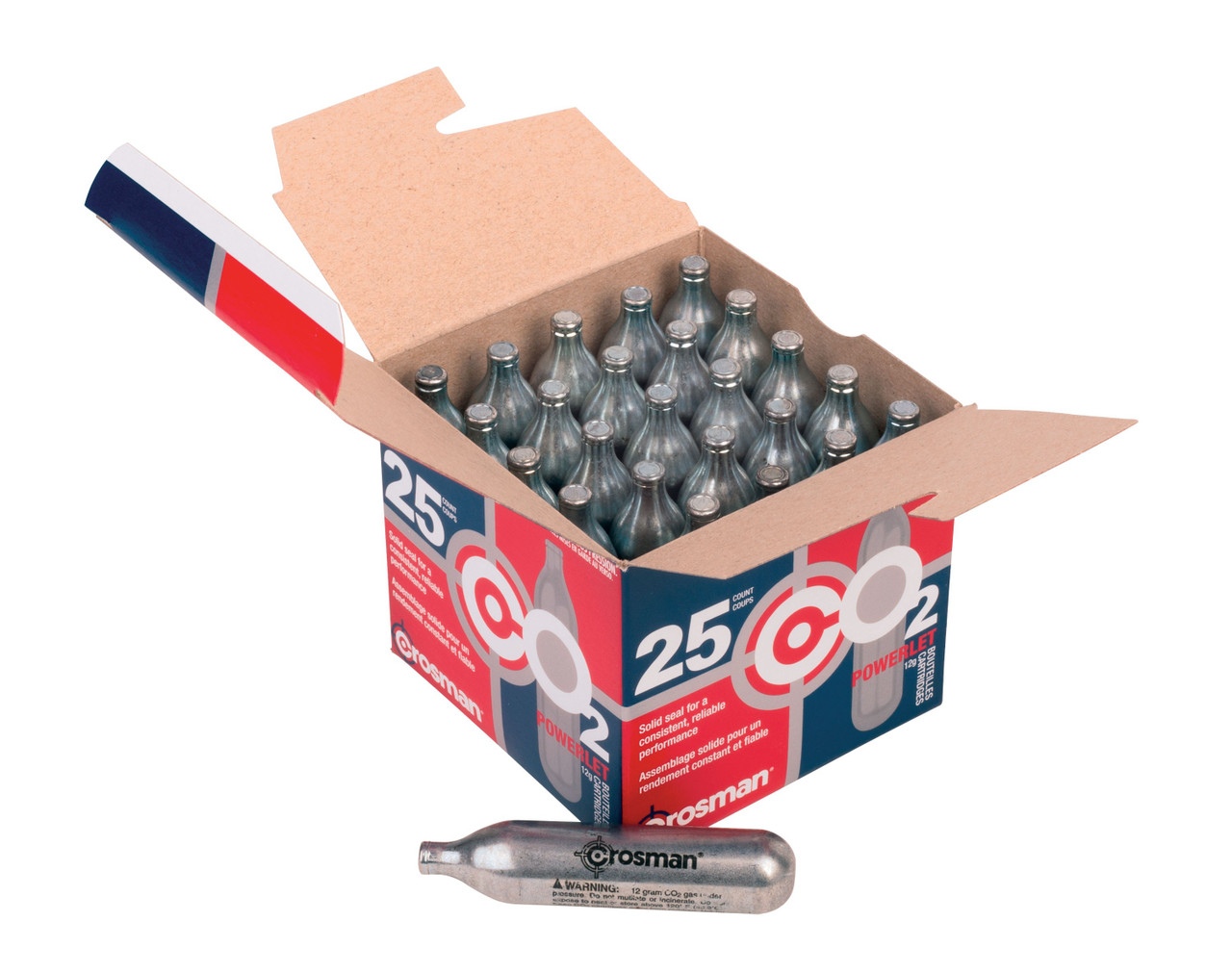 Crosman Powerlet CO2 Cartridges 25 Count, 12 Gram