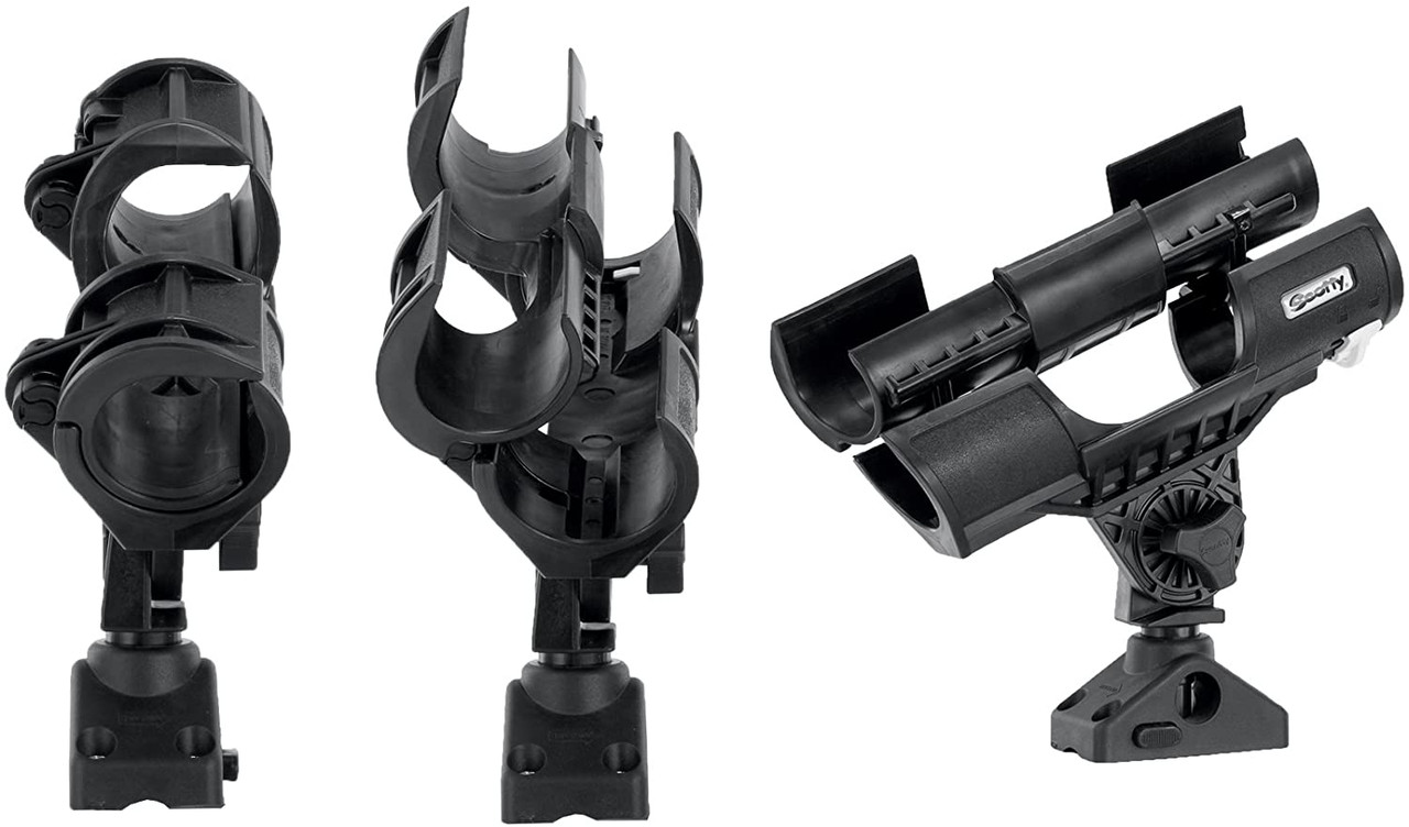 Scotty #401-BK Orca Rod Holder With #244 Flush Deck Mount | 360° Swivel Fishing Rod Holder For Boats