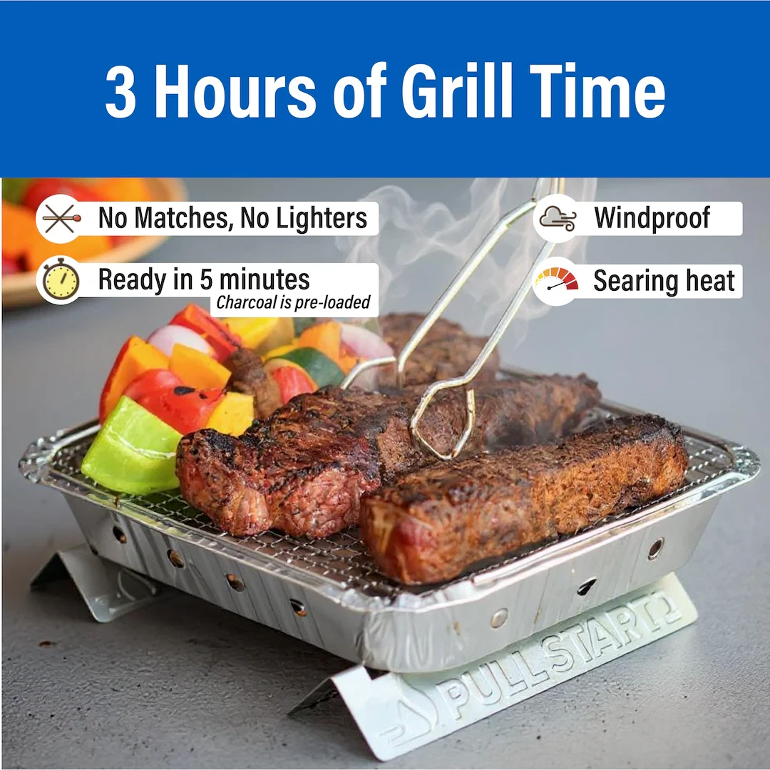 Pull Start Single Use Disposable Grill