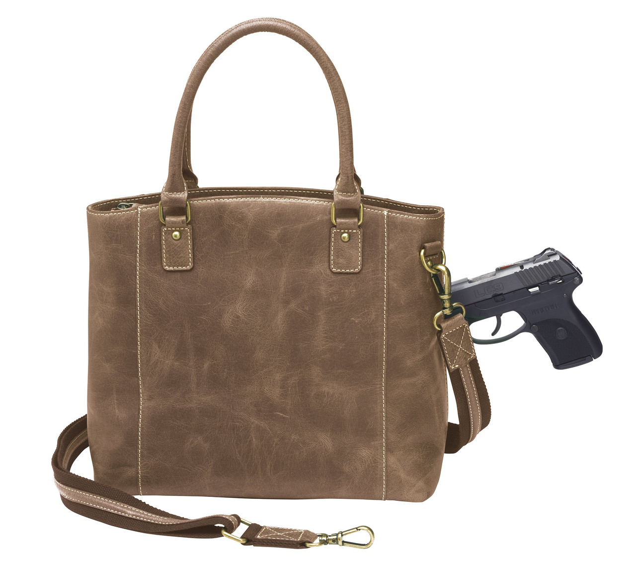 GTM Conceal Carry Buffalo Leather Town Tote