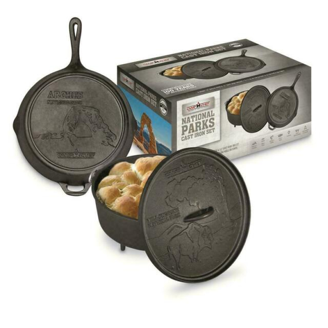 Camp Chef 6pc Cast Iron Set - Black