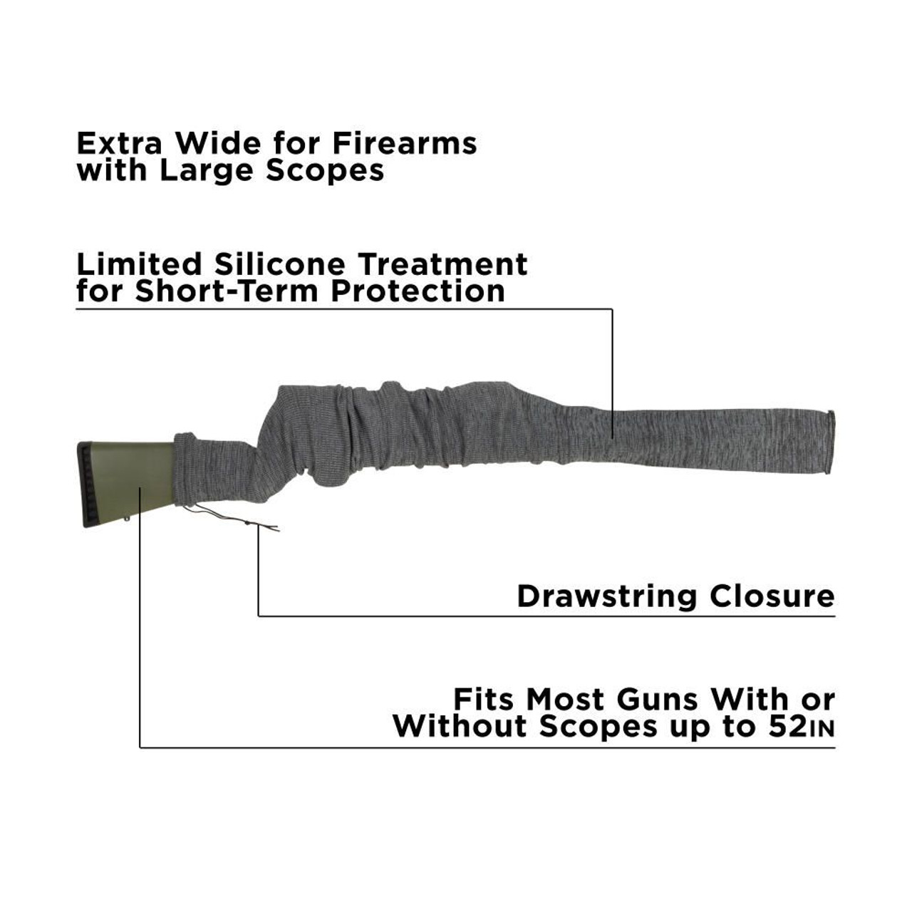 Allen Company 52" Firearm Sock, Extra Wide Firearms with Large Scopes