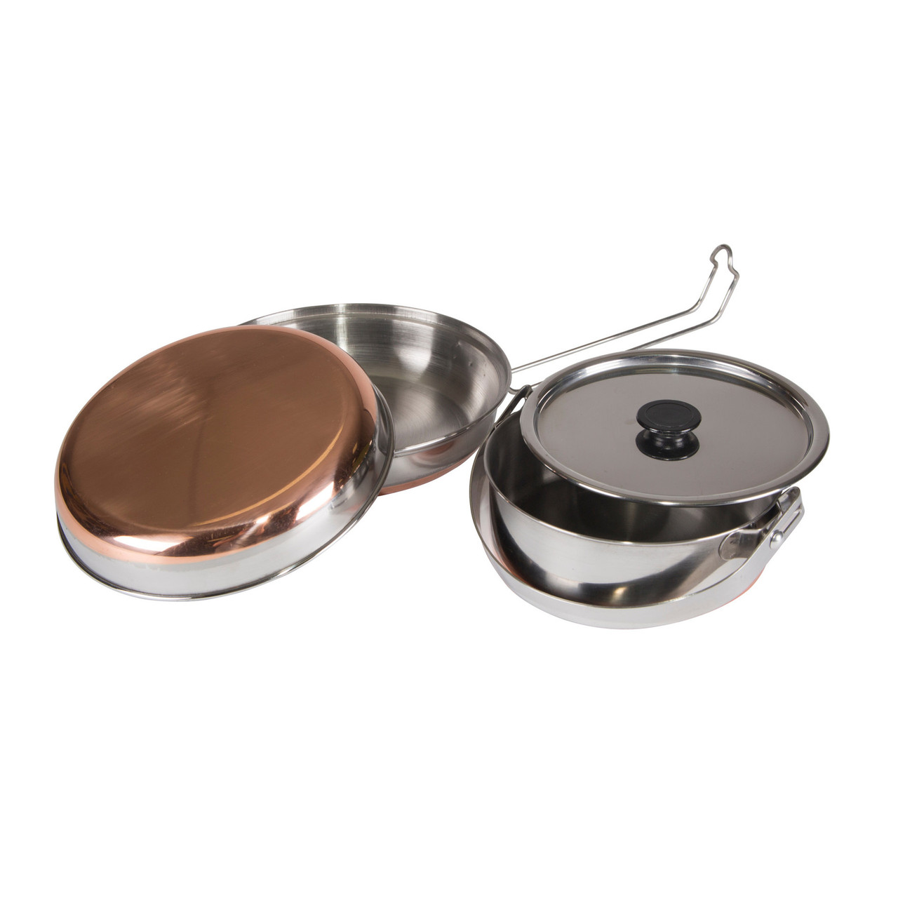 Stansport Stainless Steel Mess Kit with Copper Bottom