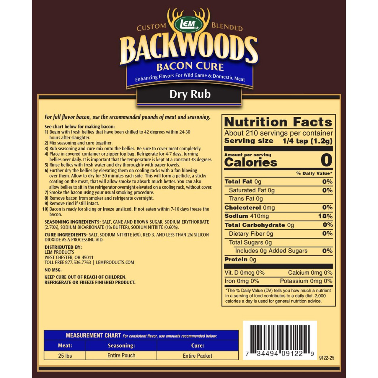 LEM Backwoods Bacon Cure Dry Rub