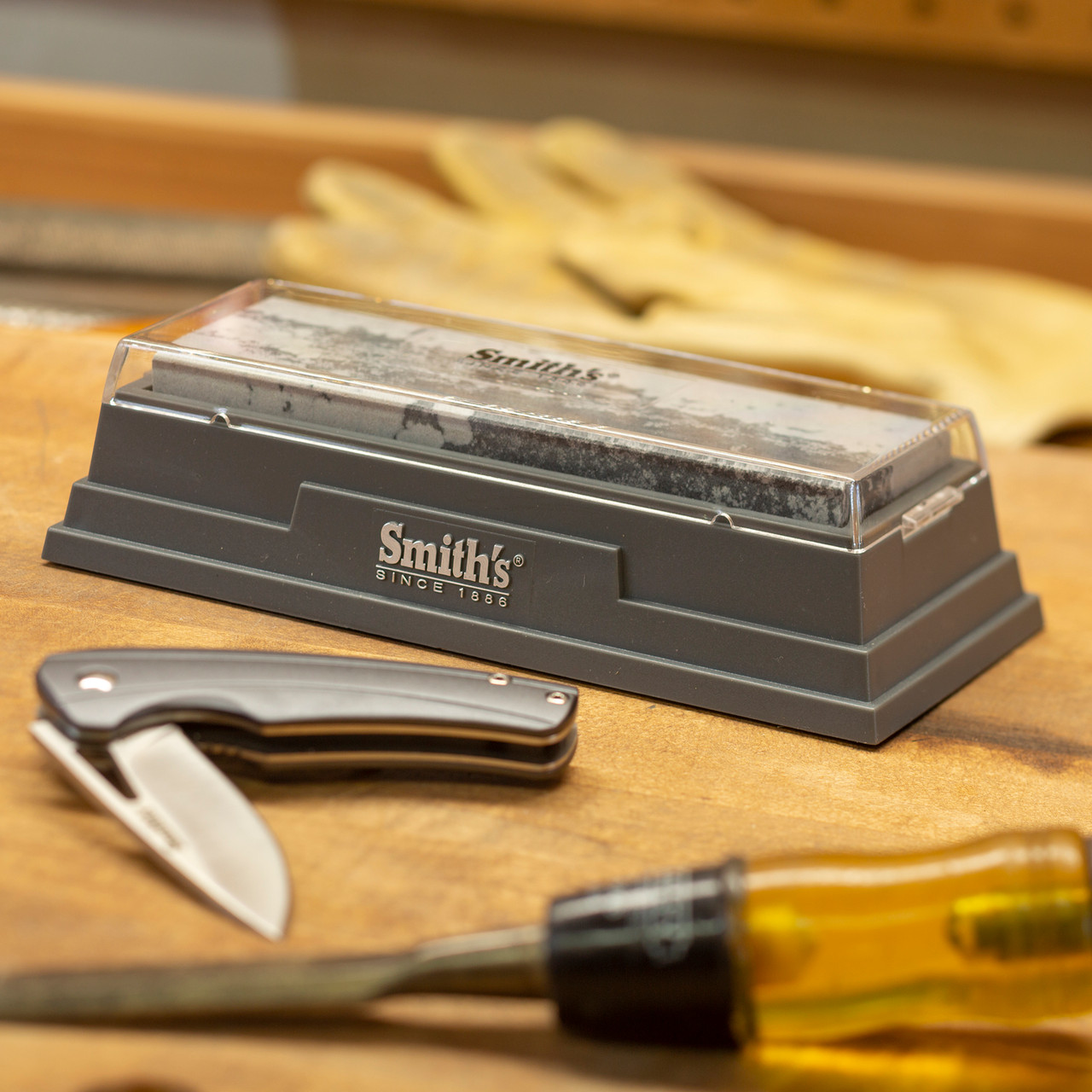 Smith's Knife Sharpener Natural Arkansas Stone for knives and Tools